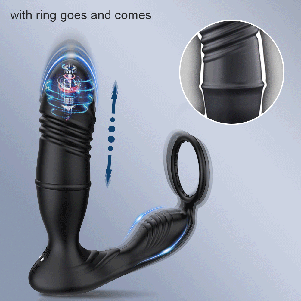 Male Thrusting Prostate Massager Bluetooth APP Vibrator for Men Gay Anal Plug Telescopic Vibrating Butt Plug Sex Toy for Couples