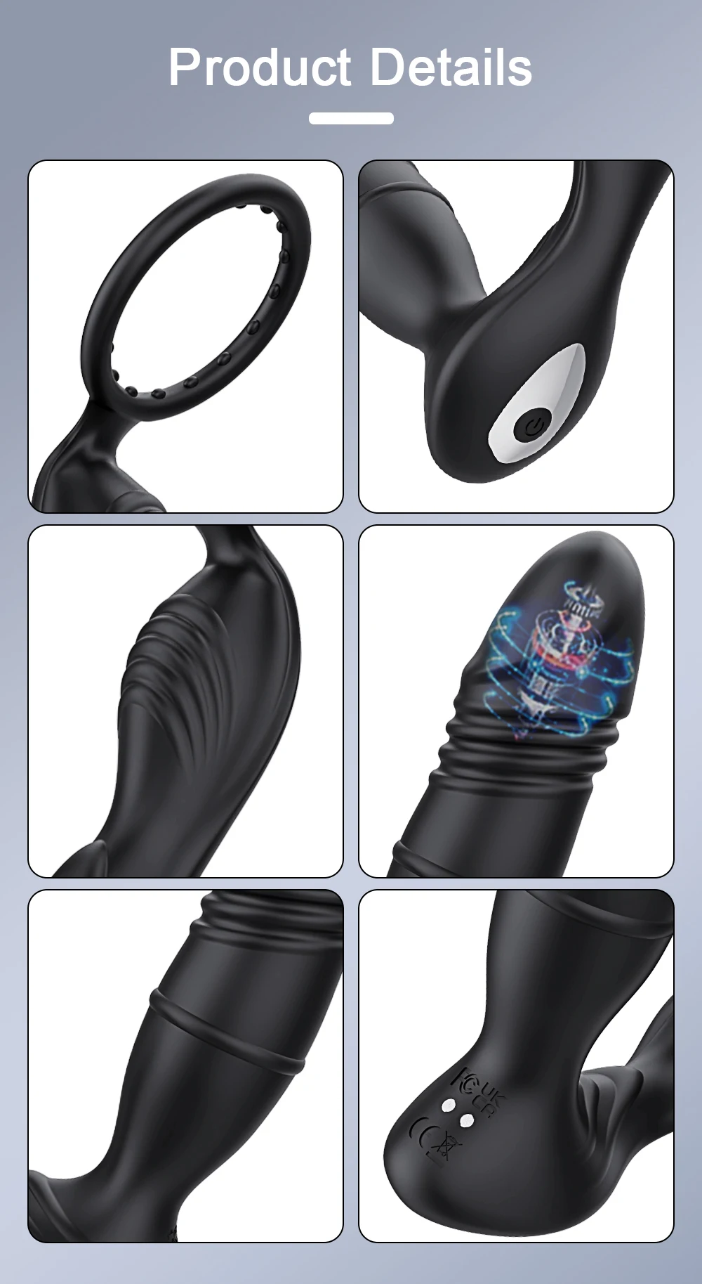 Male Thrusting Prostate Massager Bluetooth APP Vibrator for Men Gay Anal Plug Telescopic Vibrating Butt Plug Sex Toy for Couples