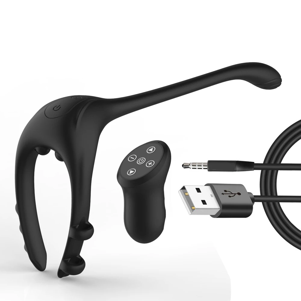 Prostate Massager Testis Cock Vibrator Anal Plugs Butt Stimulate Delay Ejaculate Penis Ring Cocking Remote Sex Toy Men Sextoy