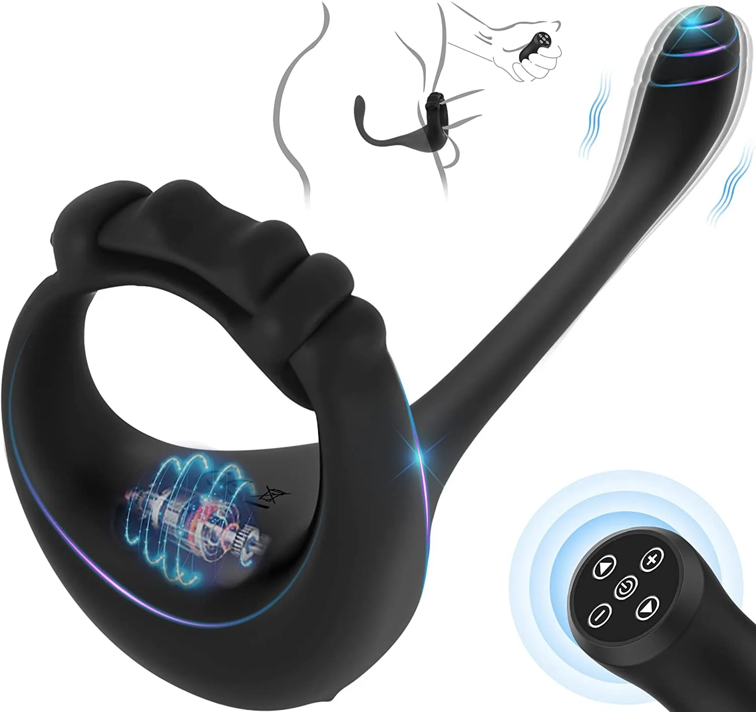 Prostate Massager Testis Cock Vibrator Anal Plugs Butt Stimulate Delay Ejaculate Penis Ring Cocking Remote Sex Toy Men Sextoy