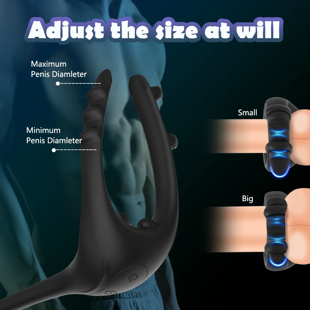 Prostate Massager Testis Cock Vibrator Anal Plugs Butt Stimulate Delay Ejaculate Penis Ring Cocking Remote Sex Toy Men Sextoy