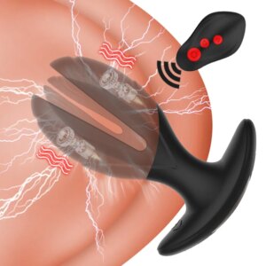 Electric Shock Anal Toy For Men Women Prostate Massager Vibrating Butt Plug Wireless Remote Anal Plug Dildo Vibrator Sex Toys