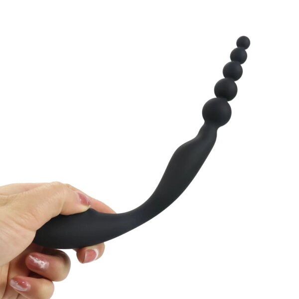 Men and Women Use Double Head Pull Bead Silicone Backyard Anal Plug Masturbation G Spot Vagina Clit Anals Dildo Toys for Adults