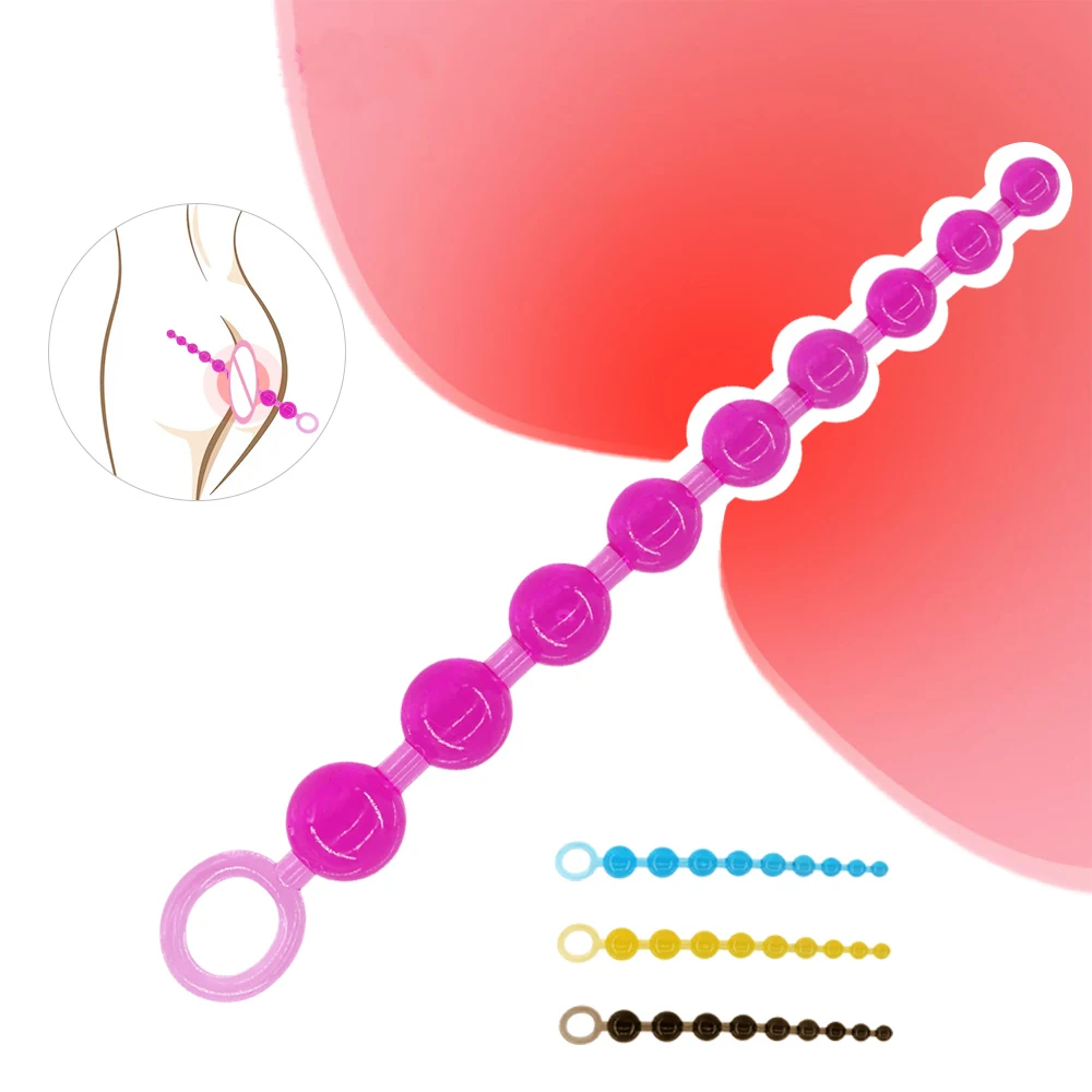 Anal Beads Sex Toys for Women Men Gay Buttplug Beads Long Butt Beads Vagina Clit Pull Ring Ball Anal Stimulator Sex Accessories
