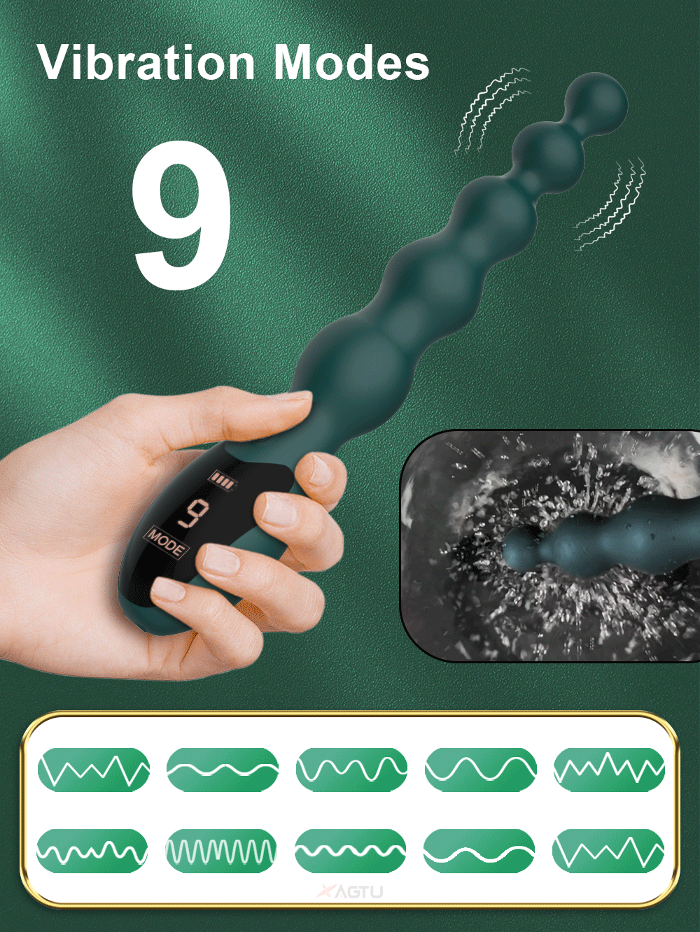 Vibrating Anal Beads Butt Plug for Men Women Anal Vibrator Anal Balls Men Prostate Massager with LED Digtal Screen