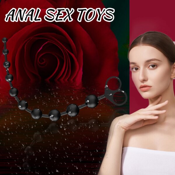 Long Anal Beads Butt Plug Prostate Massage Vaginal G-Spot Stimulator Sex Toy Unisex Adult 18 Masturbation Backyard Trainer