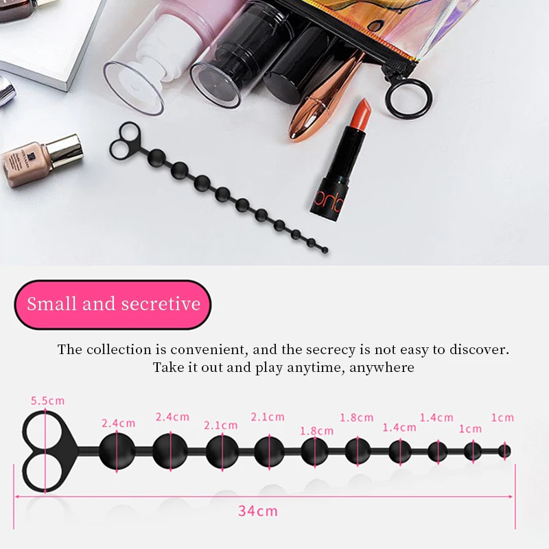 Yoaiv Long Anal Beads Butt Plug Prostate Massage Vaginal G-Spot Stimulator Sex Toy Unisex Adult 18 Masturbation Backyard Trainer