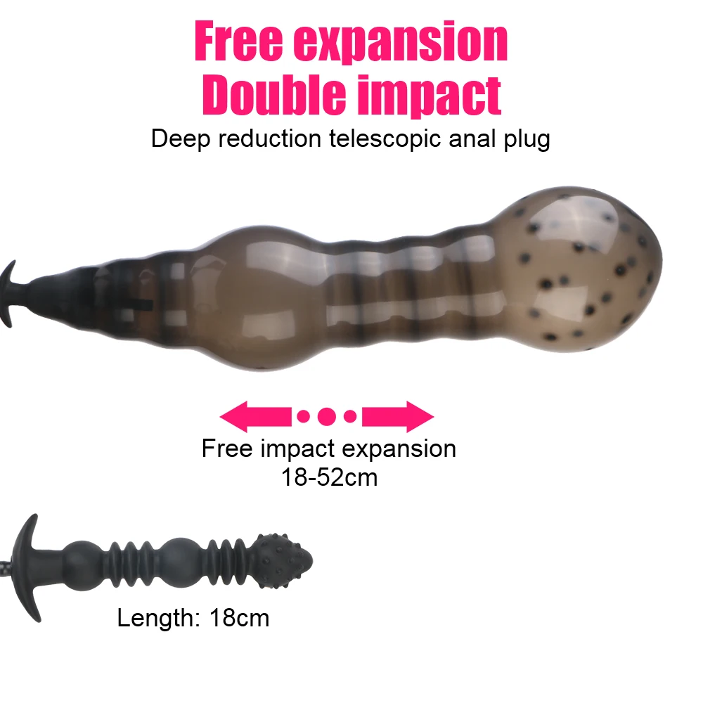 Spikes Inflatable Anal Beads For Women Vaginal Dilator Men Butt Plug Expander 18-52cm Big Dildos Female Masturbator Sex Toys 18