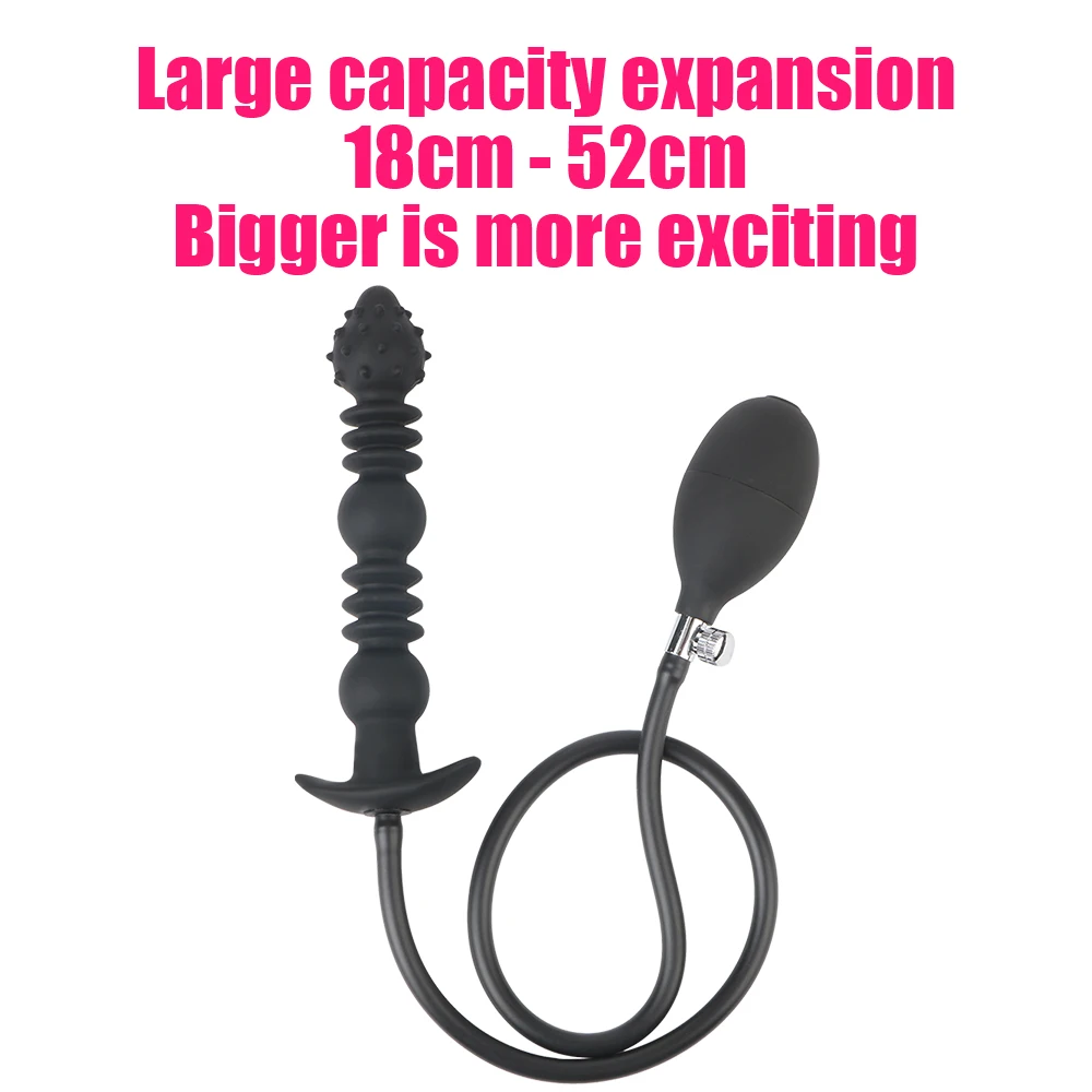 Spikes Inflatable Anal Beads For Women Vaginal Dilator Men Butt Plug Expander 18-52cm Big Dildos Female Masturbator Sex Toys 18