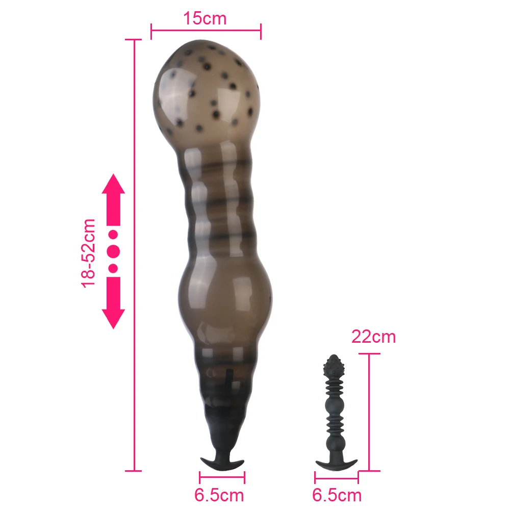Spikes Inflatable Anal Beads For Women Vaginal Dilator Men Butt Plug Expander 18-52cm Big Dildos Female Masturbator Sex Toys 18