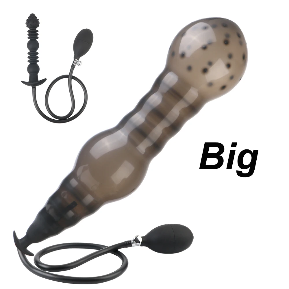 Spikes Inflatable Anal Beads For Women Vaginal Dilator Men Butt Plug Expander 18-52cm Big Dildos Female Masturbator Sex Toys 18