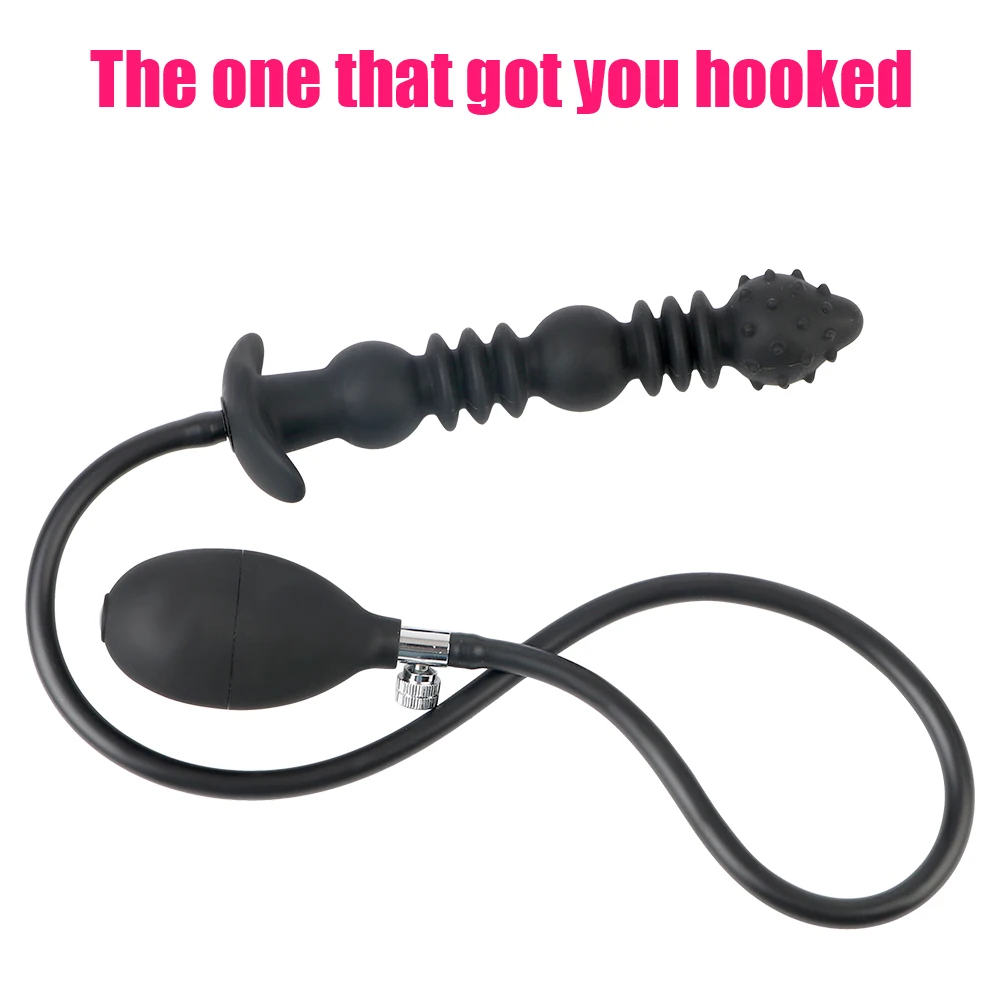 Spikes Inflatable Anal Beads For Women Vaginal Dilator Men Butt Plug Expander 18-52cm Big Dildos Female Masturbator Sex Toys 18