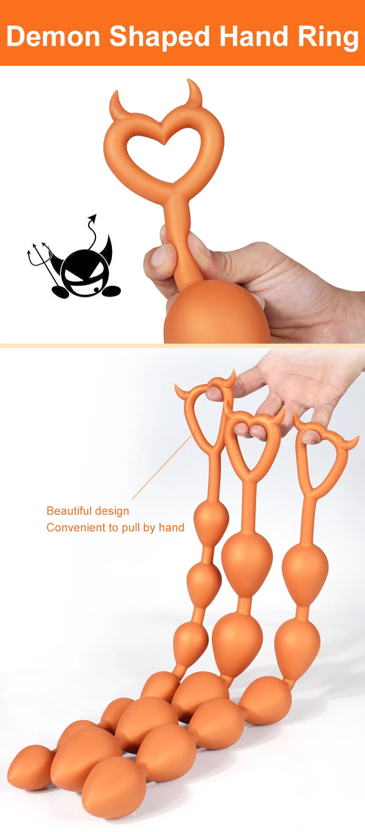 Devil Shapes Pull Ring Anal Plug Beads Strawberry Gradient Size Soft Liquid Silicone Material Anus Prostate Massage Masturbation Devil Shapes Pull Ring Anal Plug Beads Strawberry Gradient Size Soft Liquid Silicone Material Anus Prostate Massage Masturbation