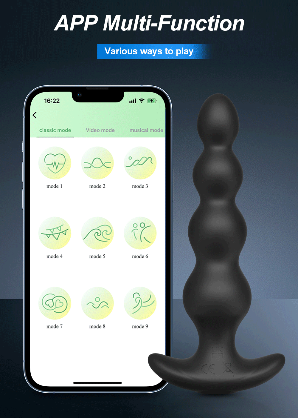 APP Vibrating Anal Beads Butt Plug for Men Women Anal Vibrator Prostate Massager Anal Balls Men Soft Silicone Masturbator