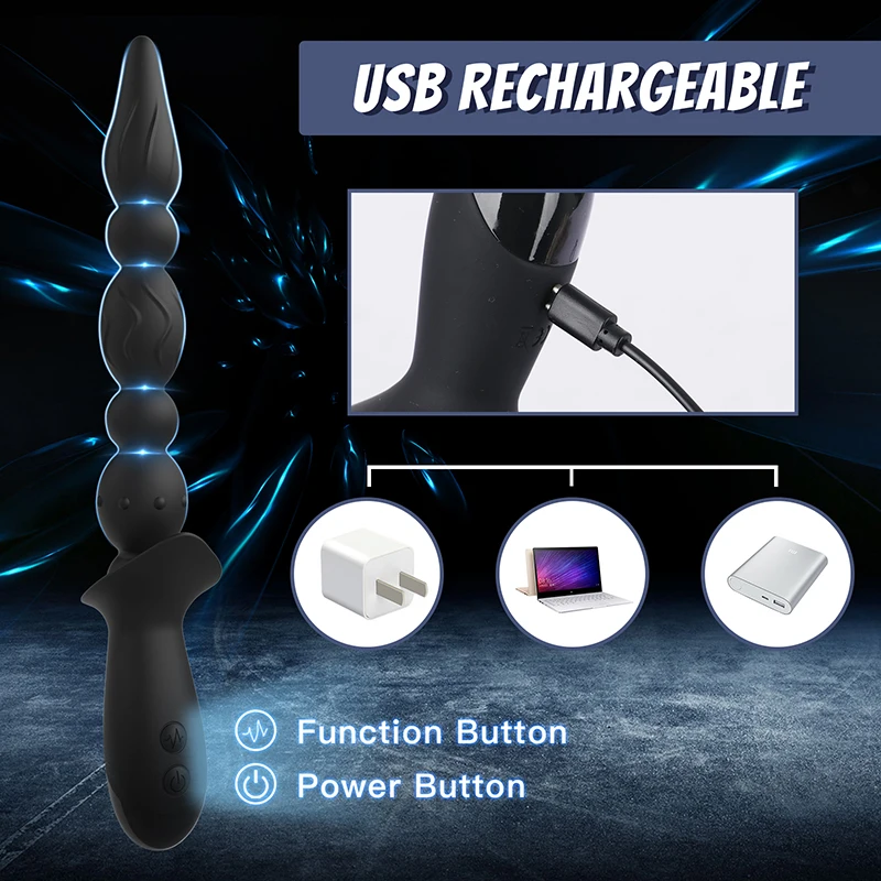 Vibrating Beads Butt Plugs Anal Vibrator For Men Long Orgasm Women Vagina Massage Clitoris Stimulator Sex Toys For Couple