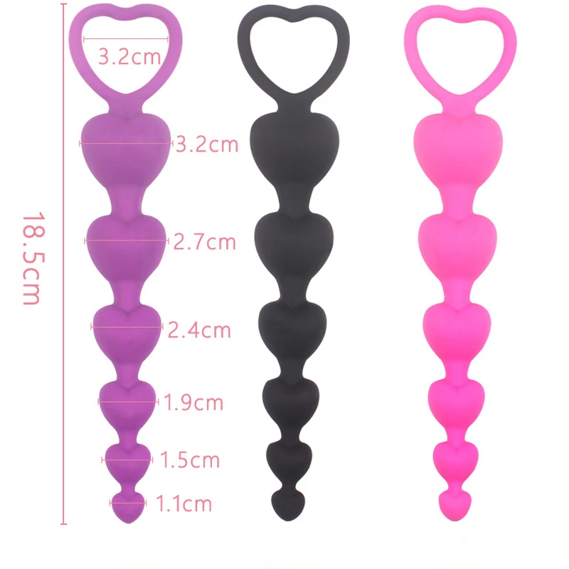 Heart beads Soft Anal Plug anus Toys Big Balls Silicone G-Spot Stimulating for Couples Butt Plugs Adult Sexy anal Masturbator