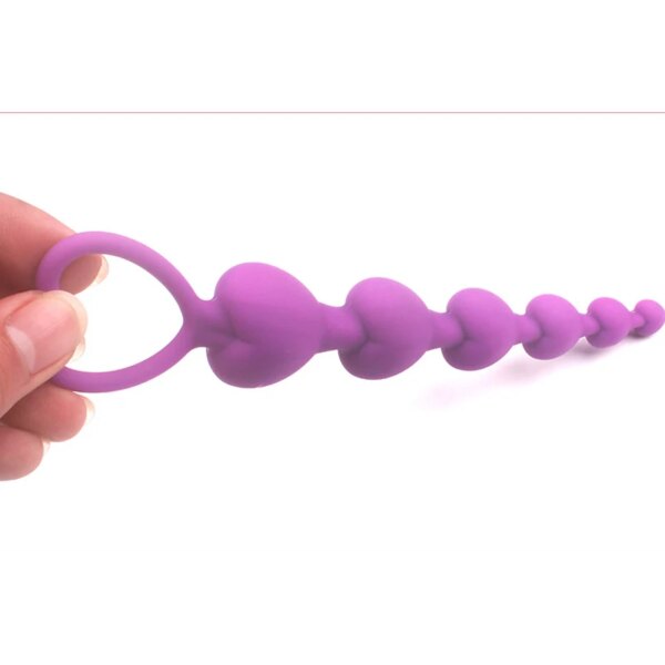 Heart beads Soft Anal Plug anus Toys Big  Balls Silicone G-Spot Stimulating for Couples Butt Plugs Adult Sexy anal Masturbator