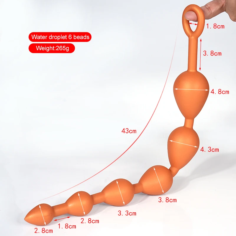 New Model Round Eggs And Water Droplet Shape Anal Plug Sex Toys Progressive Anal Dilator From Small To Large Anus Six Beads