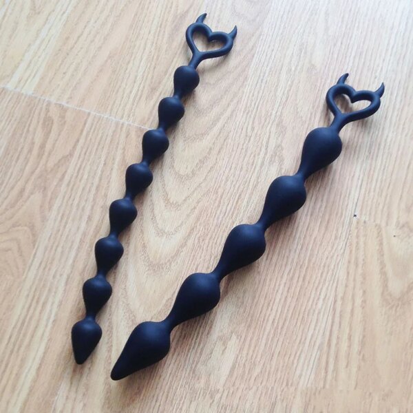 Unisex Anal Ball Butt Plug Large Size Black Anal Beads Silicone Anal Sex Toy Male Prostate Massager Anus Masturbation Erotic Toy