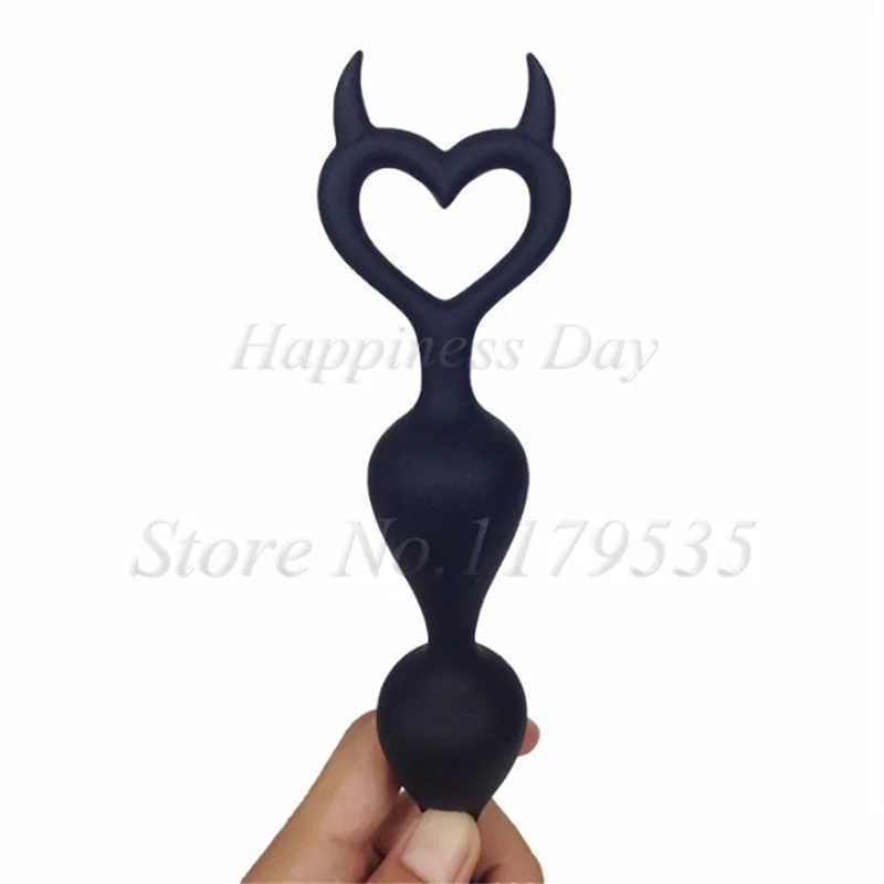 Unisex Anal Ball Butt Plug Large Size Black Anal Beads Silicone Anal Sex Toy Male Prostate Massager Anus Masturbation Erotic Toy
