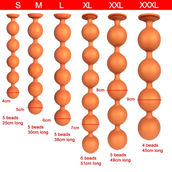 66cm Super Long Anal Beads Anal Plug Prostate Massage Big Butt Plug Vaginal Balls Anal Stimulation Pull Bead Dildo Deep Anal Toy