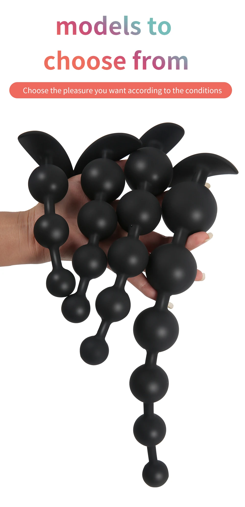 Silicone Anal Beads Long Butt Plug Prostate Massage Anal Stimulation Vaginal Balls Adult Sex Toys For Men Women Masturbation