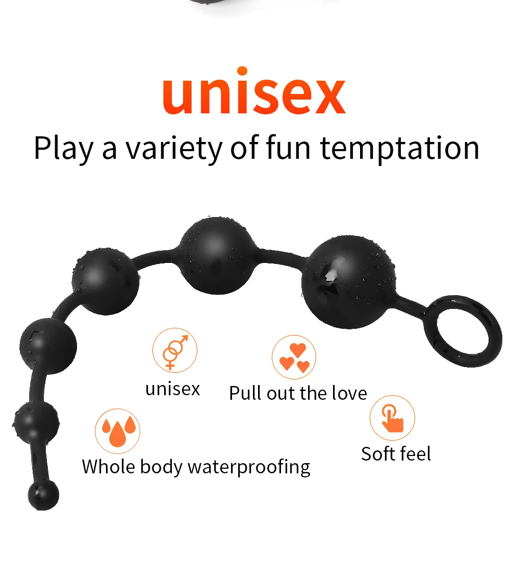 Silicone Anal Beads Long Butt Plug Prostate Massage Anal Stimulation Vaginal Balls Adult Sex Toys For Men Women Masturbation