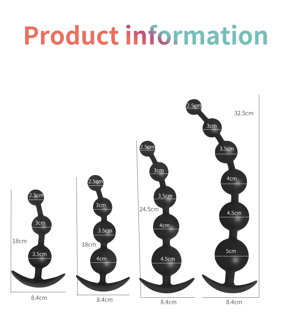Silicone Anal Beads Long Butt Plug Prostate Massage Anal Stimulation Vaginal Balls Adult Sex Toys For Men Women Masturbation
