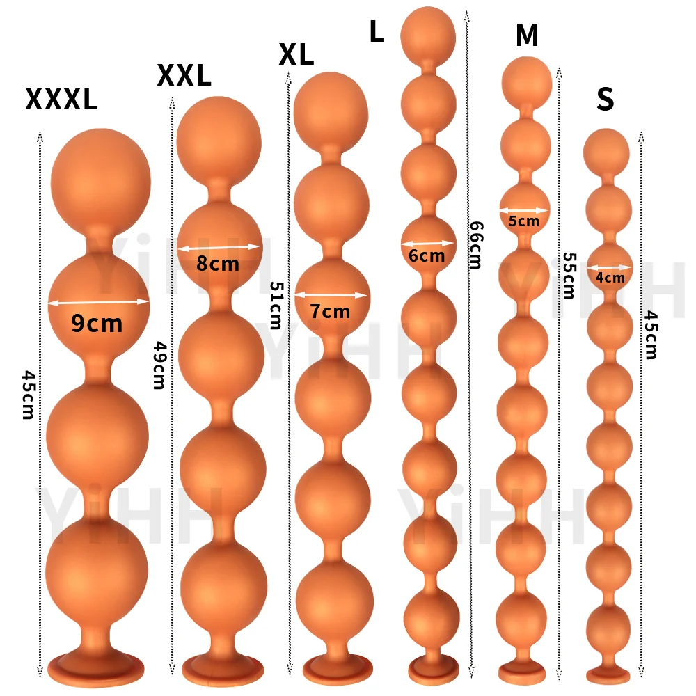 Silicone Anal Beads Long Butt Plug Prostate Massage Anal Stimulation Vaginal Balls Adult Sex Toys For Men Women Masturbation