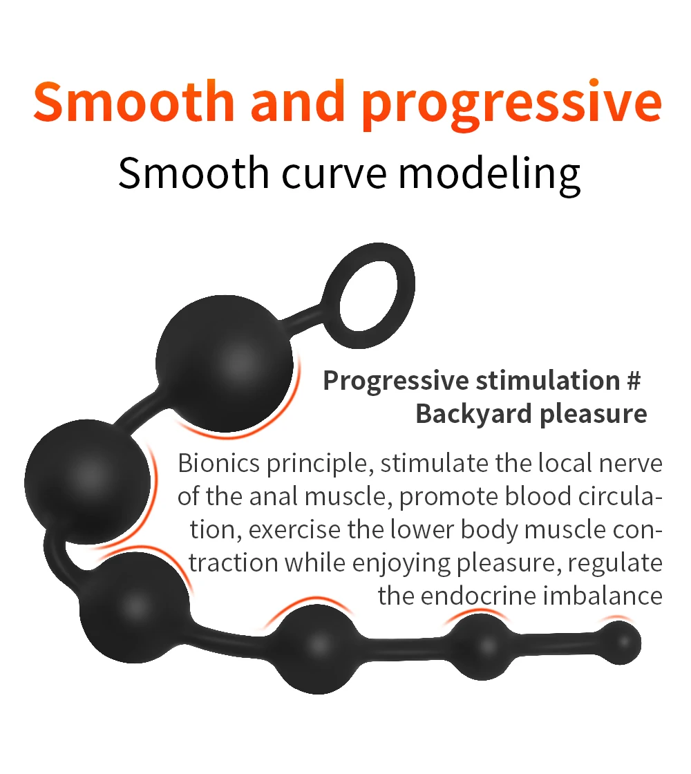 Silicone Anal Beads Long Butt Plug Prostate Massage Anal Stimulation Vaginal Balls Adult Sex Toys For Men Women Masturbation