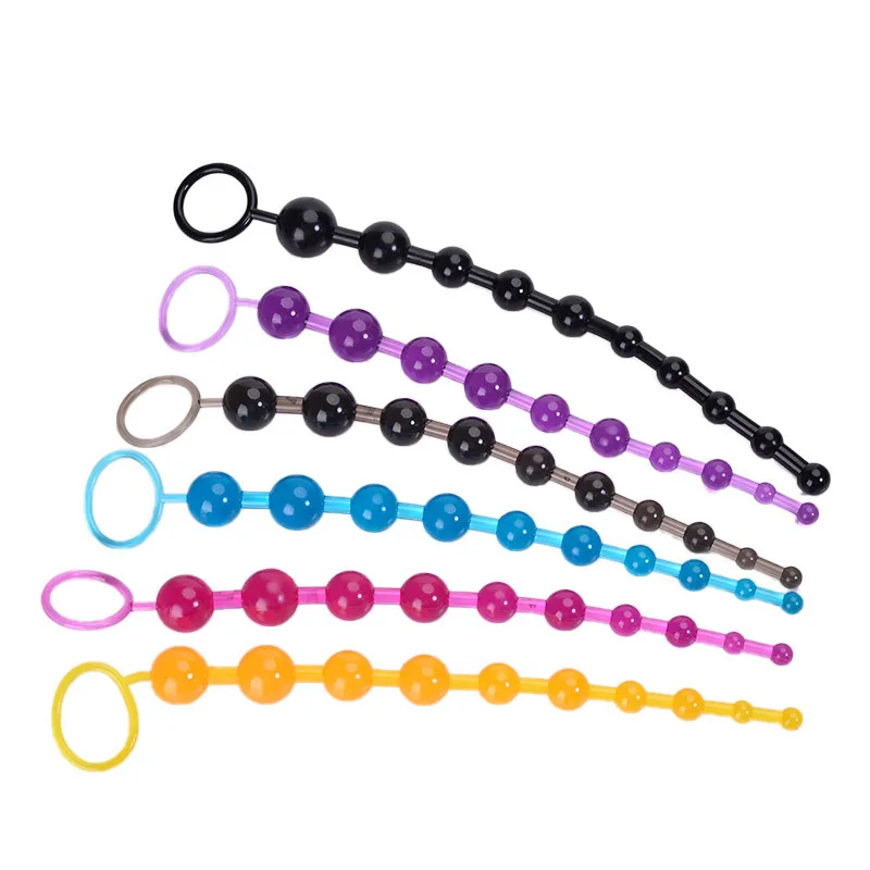 10 beads Soft Rubber Anal Plug Beads Long Orgasm Vagina Clit Pull Ring Ball Butt Toys Adults Women Stimulator Sex Accessories