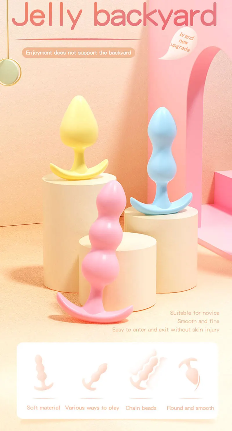 10 beads Soft Rubber Anal Plug Beads Long Orgasm Vagina Clit Pull Ring Ball Butt Toys Adults Women Stimulator Sex Accessories