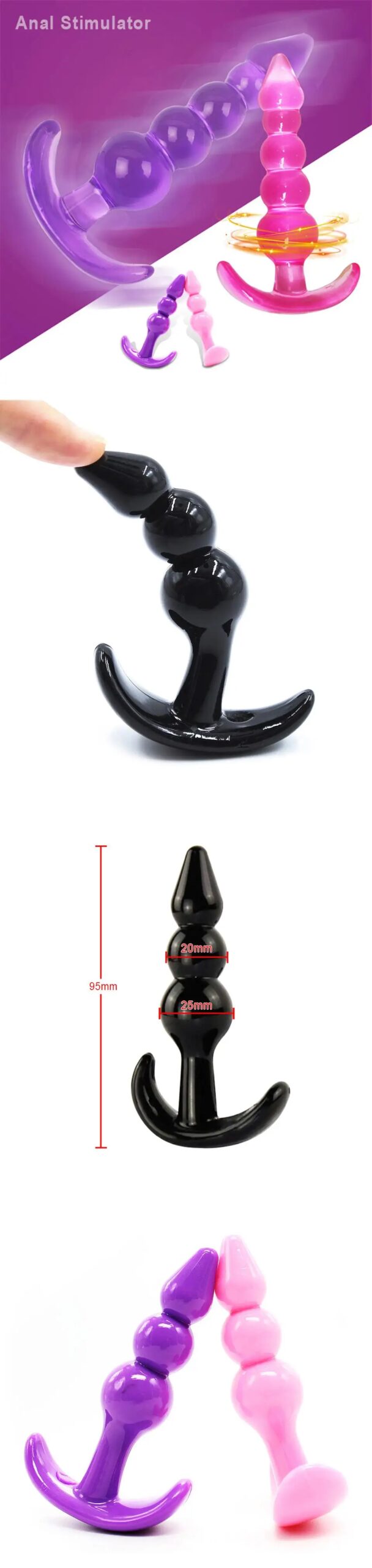 Bdsm Adult Games Masturbation Goods Silica Gel Anal Pull Beads Stimulator Massager Butt Plugs Erotic Toys In Couple Sex Shop