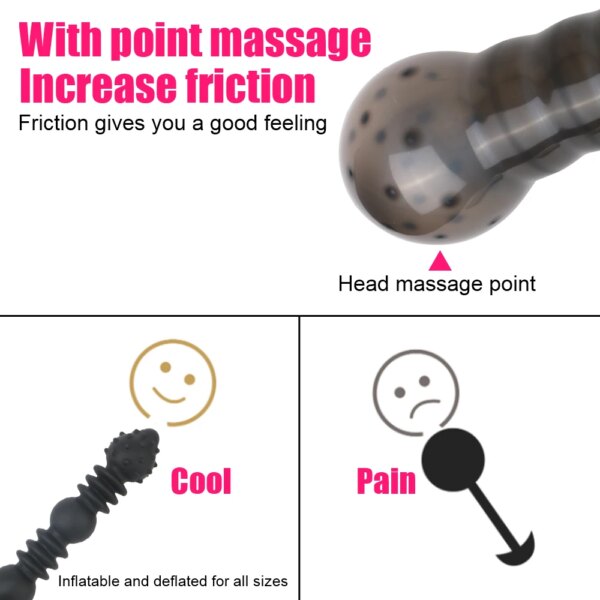 Inflatable 14cm Anal Beads For Women Vaginal Dilator Men Butt Plug Expander 18-52cm Big Dildos Female Masturbator Sex Toys Adult