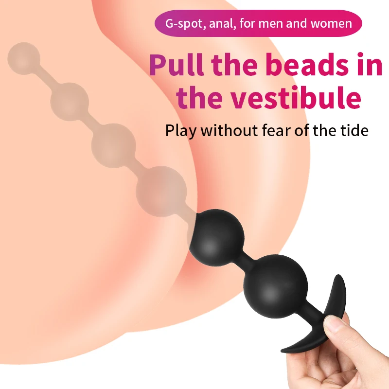 Silicone Anal Beads Anal Plug Pull Beads Anal Dilator Dildo Masturbator Butt Plug Prostatic Stimulation Sex Toys for Woman Man