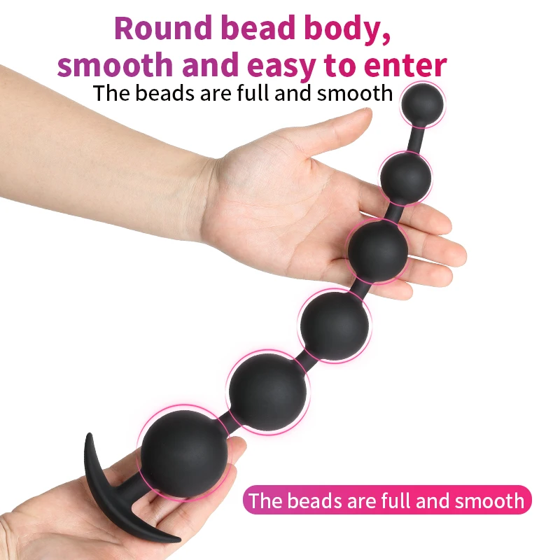 Silicone Anal Beads Anal Plug Pull Beads Anal Dilator Dildo Masturbator Butt Plug Prostatic Stimulation Sex Toys for Woman Man
