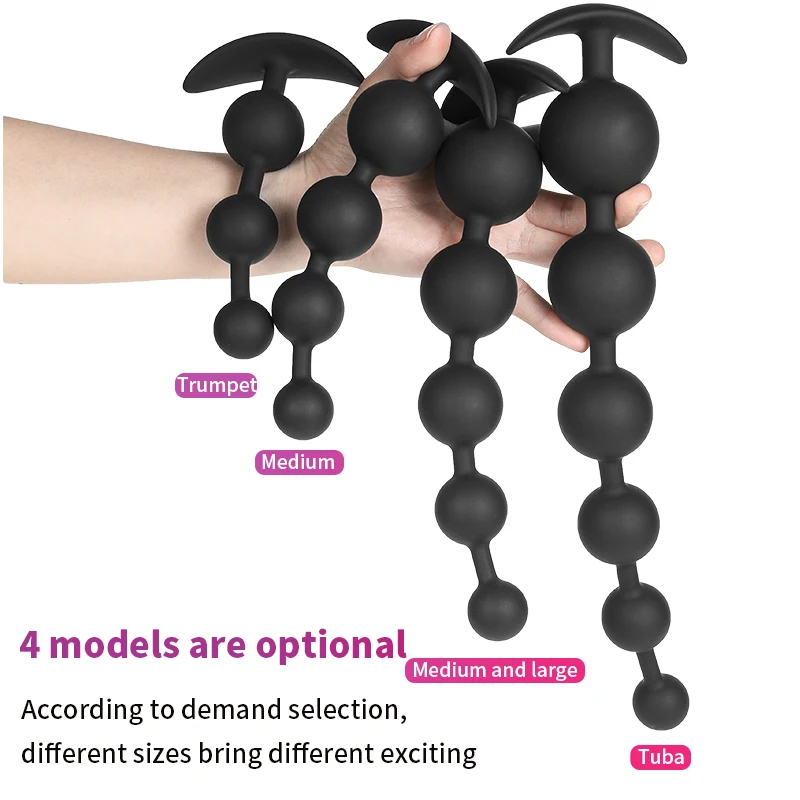 Silicone Anal Beads Anal Plug Pull Beads Anal Dilator Dildo Masturbator Butt Plug Prostatic Stimulation Sex Toys for Woman Man