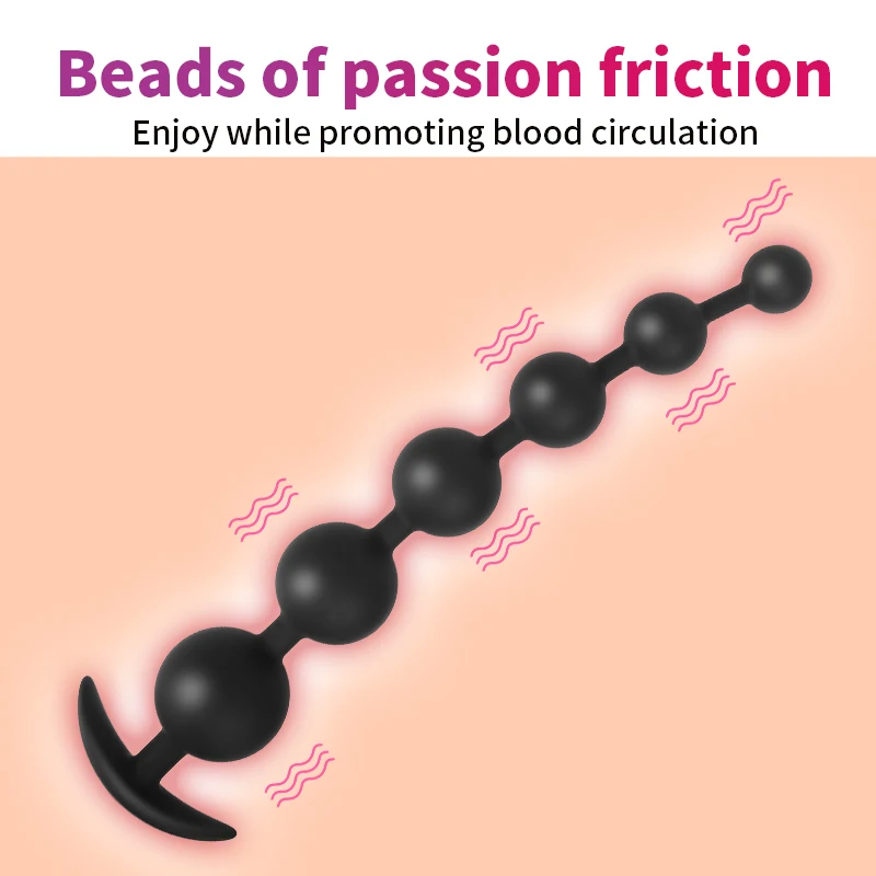 Silicone Anal Beads Anal Plug Pull Beads Anal Dilator Dildo Masturbator Butt Plug Prostatic Stimulation Sex Toys for Woman Man