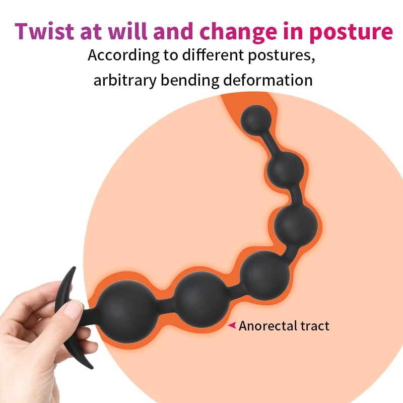 Silicone Anal Beads Anal Plug Pull Beads Anal Dilator Dildo Masturbator Butt Plug Prostatic Stimulation Sex Toys for Woman Man
