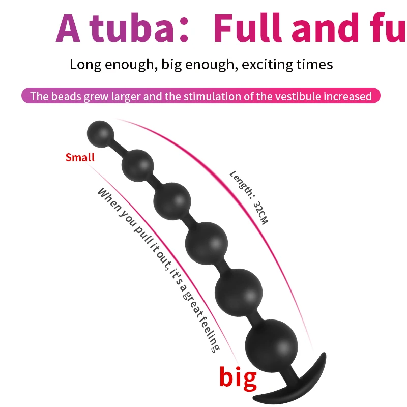Silicone Anal Beads Anal Plug Pull Beads Anal Dilator Dildo Masturbator Butt Plug Prostatic Stimulation Sex Toys for Woman Man