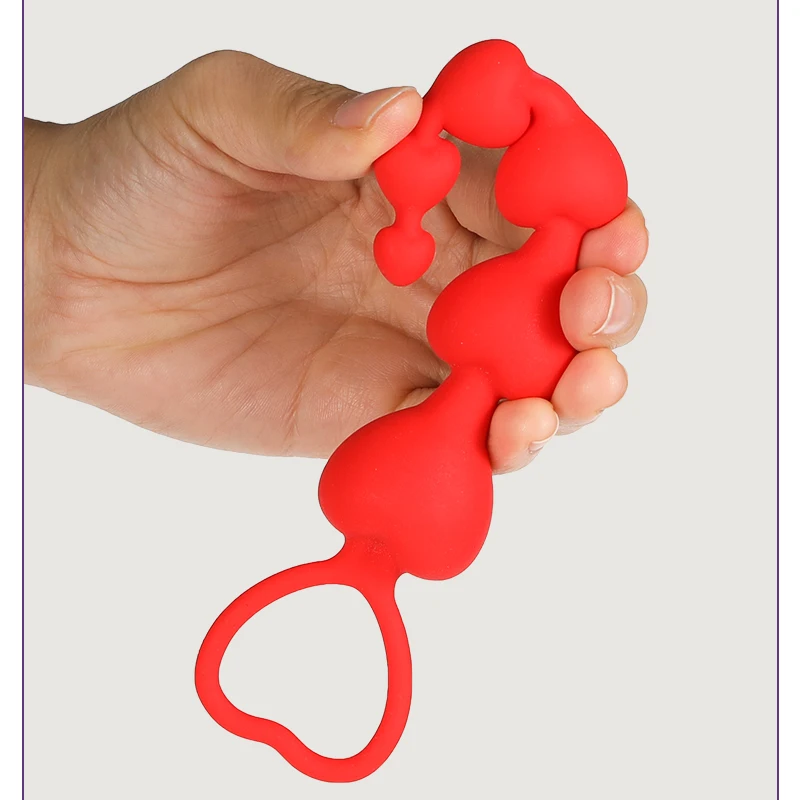 Heart beads Soft Anal Plug anus Toys Big  Balls Silicone G-Spot Stimulating Butt Plugs Adult Sex  Couple Sexy