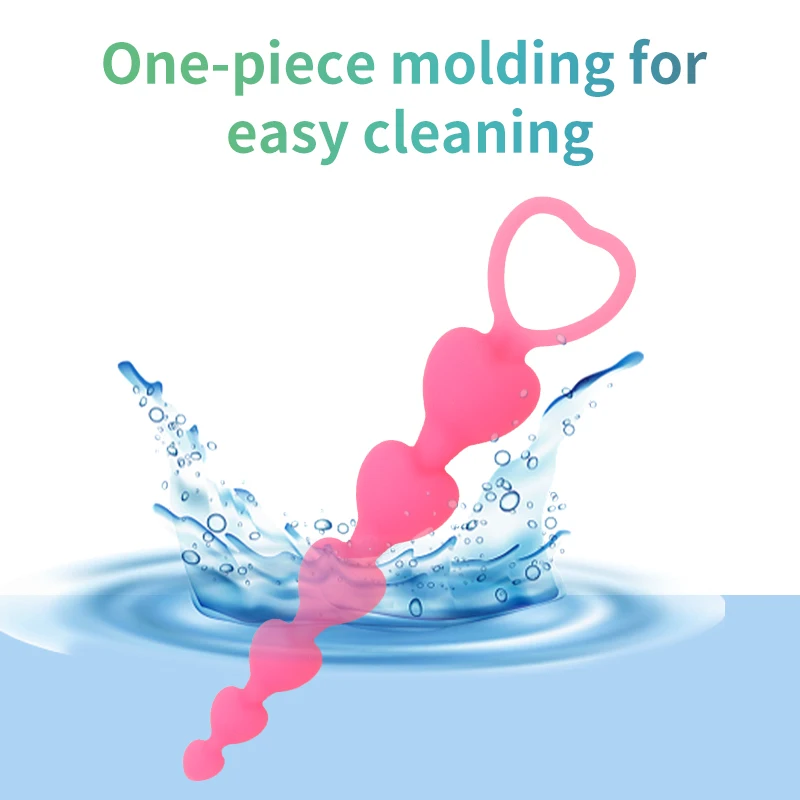 Heart beads Soft Anal Plug anus Toys Big  Balls Silicone G-Spot Stimulating Butt Plugs Adult Sex  Couple Sexy