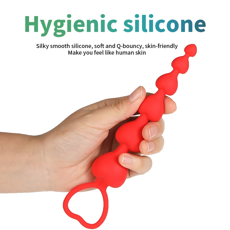 Silicone 4 Balls Anal Beads With Pull Ring Anal Plug Prostate Massage G-spot Stimulate Butt Plug Couples Sex Toys For Women Men