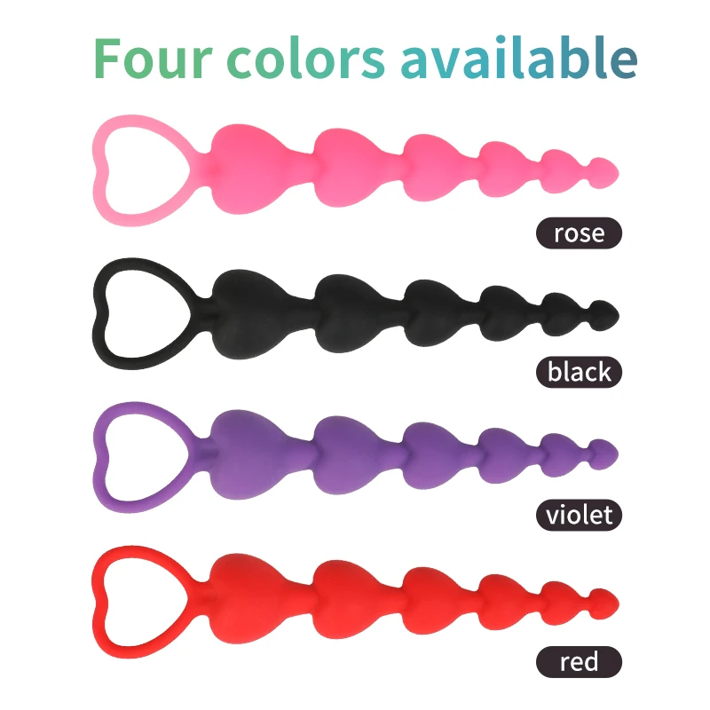 Silicone 4 Balls Anal Beads With Pull Ring Anal Plug Prostate Massage G-spot Stimulate Butt Plug Couples Sex Toys For Women Men