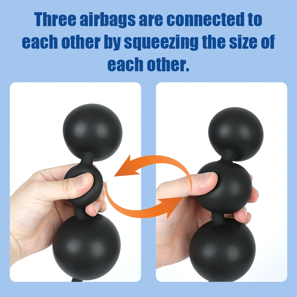 Inflatable Anal Beads With Penis Ring For Men Prostate Massager Butt Plug Women Vaginal Balls Anus Expander Sex Toys Adults 18