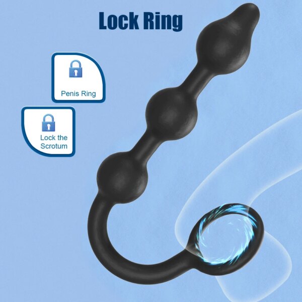 Inflatable Anal Beads With Penis Ring For Men Prostate Massager Butt Plug Women Vaginal Balls Anus Expander Sex Toys Adults 18