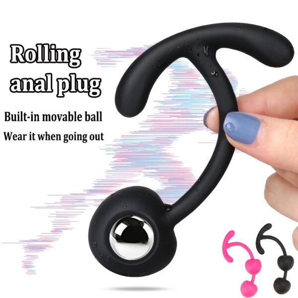 Go Out Anal Plug Silicone Rolling Ball Butt Plug Anus Sex Products Invisible Masturbation Sex Toys For Women Men Anal Dilator
