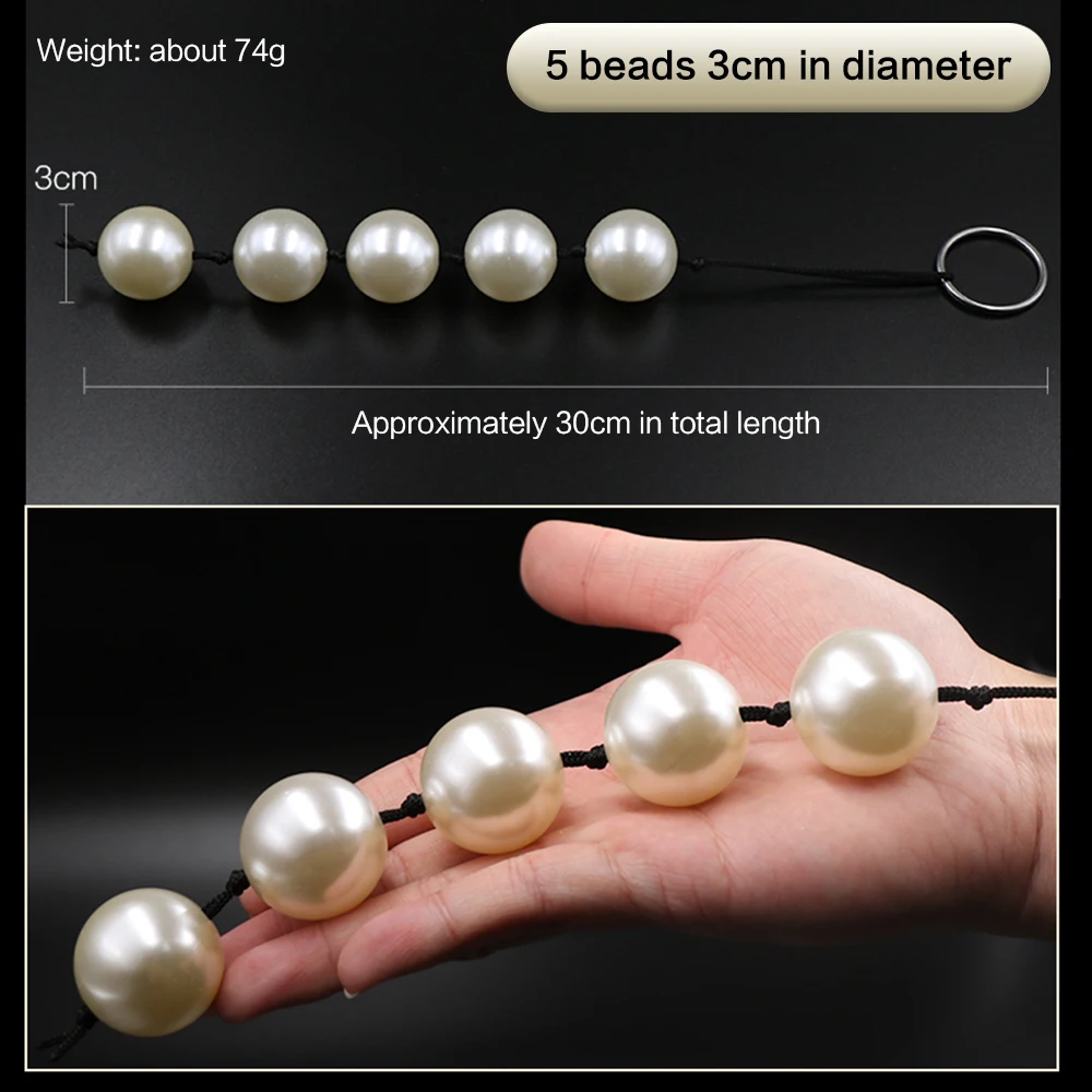 Super Large Pearl Anal Beads Long Anal Plugs Butt Plug Anal Balls Sex Toys for Women Men Handheld Anus Toy Masturbator Expander Super Large Pearl Anal Beads Long Anal Plugs Butt Plug Anal Balls Sex Toys for Women Men Handheld Anus Toy Masturbator Expander