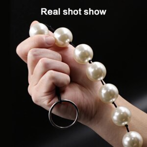 Super Large Pearl Anal Beads Long Anal Plugs Butt Plug Anal Balls Sex Toys for Women Men Handheld Anus Toy Masturbator Expander