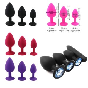 S/M/L Silicone Butt Plug Anal Plugs Unisex Sex Stopper 3 Different Size Adult Toys For Men/Women Anal Trainer For Couples BDSM
